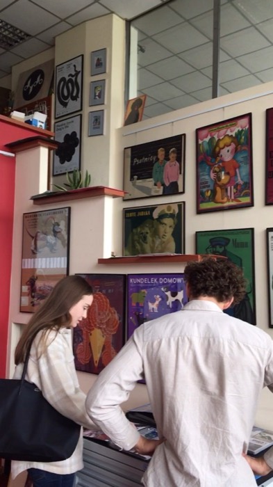Browsing vintage Polish film posters in Dydo poster gallery
