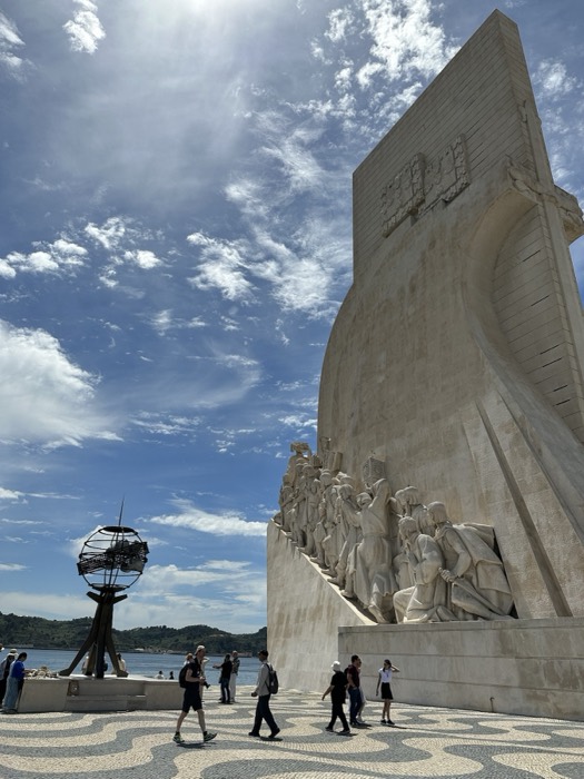 Monument to the Discoveries with armillary sphere, dramatic clouds