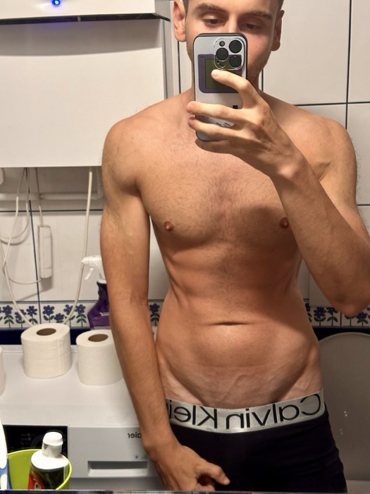 Joshua: shirtless bathroom mirror selfie
