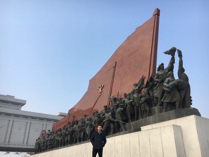 Joshua: before Mansudae revolution monument red-flag sculpture group