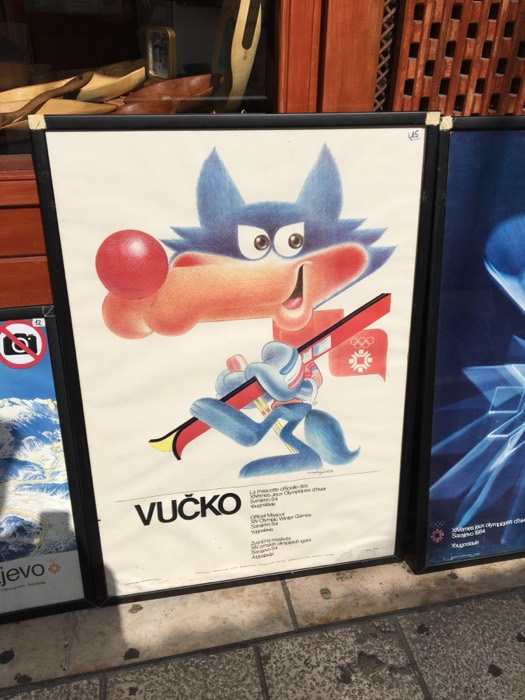 Vintage Vucko mascot poster, 1984 Sarajevo Winter Olympics