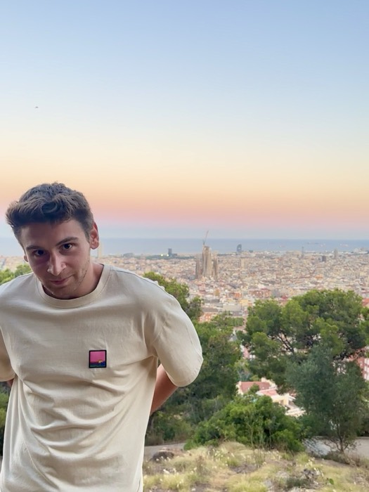 Joshua: at Bunkers del Carmel overlooking Barcelona skyline at dusk