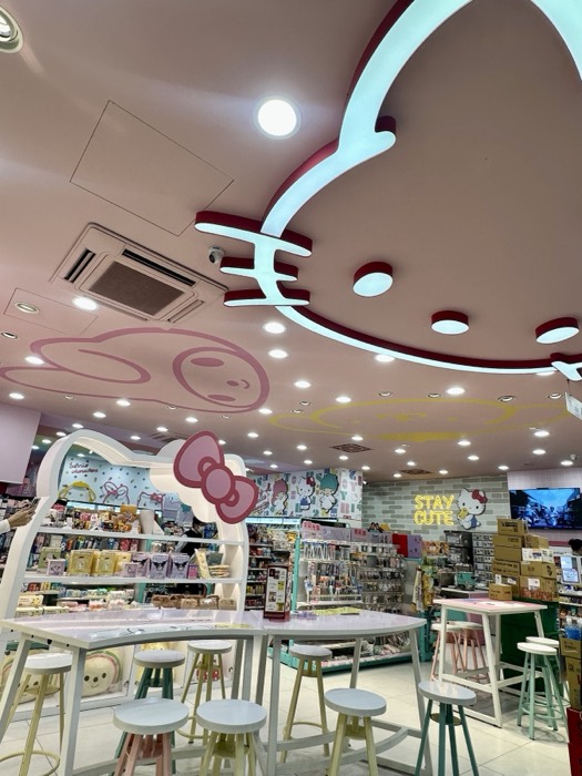 Hello Kitty / Sanrio themed cafe-store interior, edited duplicate