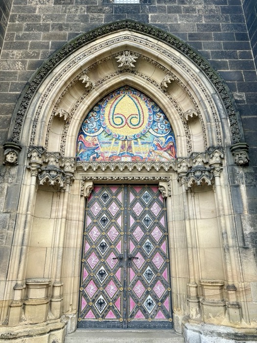 Vysehrad church portal, enhanced near-identical duplicate